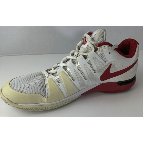 Nike ZOOM VAPOR 9.5 Tour Men's Tennis Shoes White University Red Size 11.5 *Flaw - Picture 2 of 16